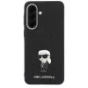 Karl Lagerfeld Fixed Glitter Ikonik Logo Metal Pin Funda para Samsung Galaxy A37 5G Negro
