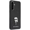 Karl Lagerfeld Fixed Glitter Ikonik Logo Metal Pin Funda trasera para Samsung Galaxy A57 5G, Negro