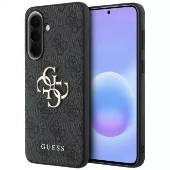 Guess Leather 4G Metal Logo Funda para Samsung Galaxy A57 5G, Negro