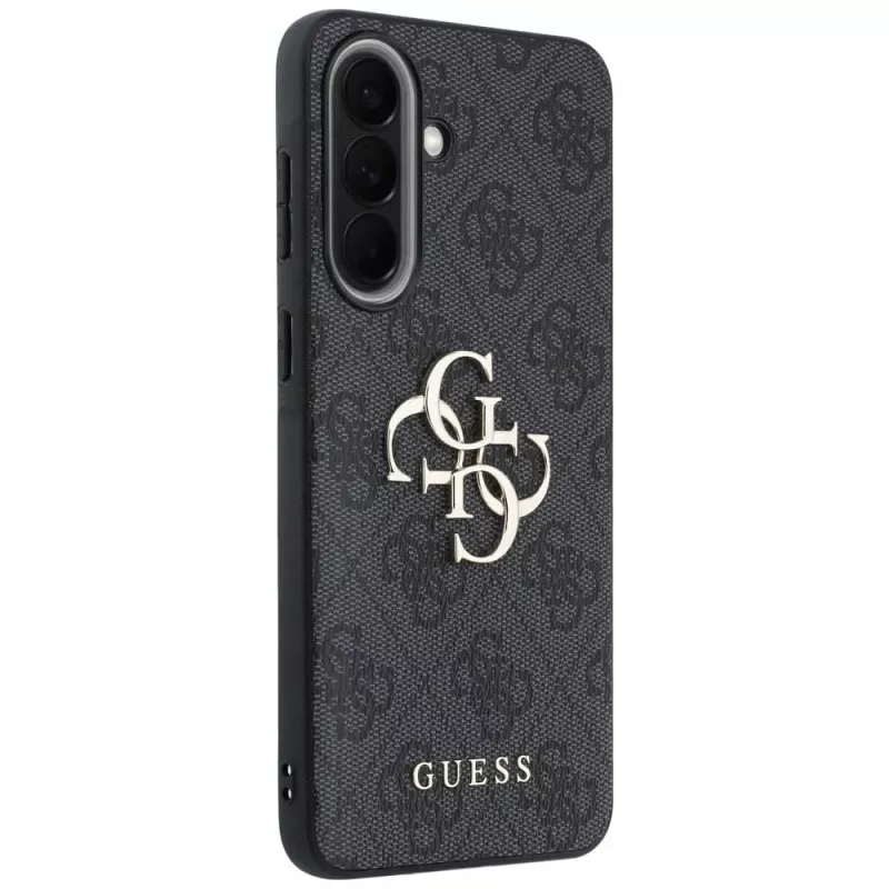 Guess Leather 4G Metal Logo Funda para Samsung Galaxy A57 5G, Negro