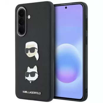 KARL LAGERFELD Funda protectora para Samsung Galaxy A57 5G, Negro, con Karl & Choupette Heads, Pins & Logo