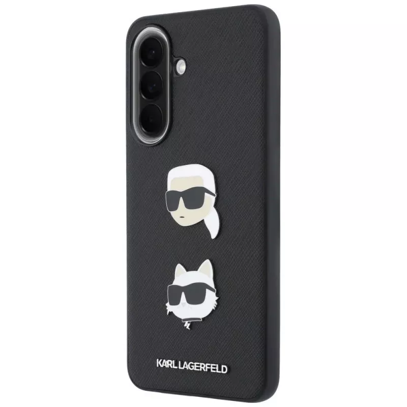 KARL LAGERFELD Funda protectora para Samsung Galaxy A57 5G, Negro, con Karl & Choupette Heads, Pins & Logo