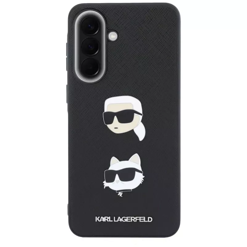 KARL LAGERFELD Funda protectora para Samsung Galaxy A57 5G, Negro, con Karl & Choupette Heads, Pins & Logo