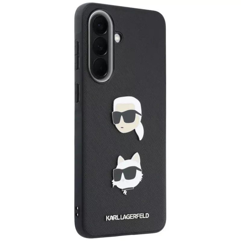 KARL LAGERFELD Funda protectora para Samsung Galaxy A57 5G, Negro, con Karl & Choupette Heads, Pins & Logo