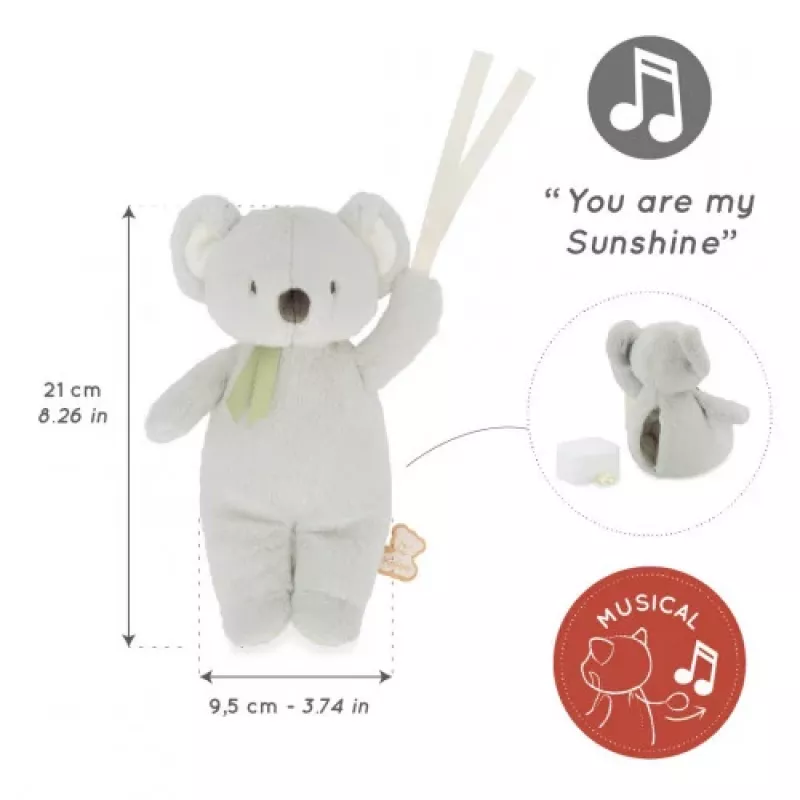 Kaloo Peluche musical koala 20 cm Petit Songe caja de regalo