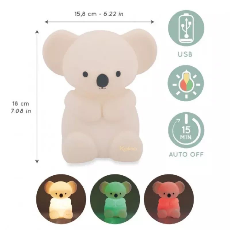 Kaloo Koala Petit Songe Luz nocturna infantil de silicona USB