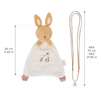 Kaloo Set de regalo 2 en 1 conejo trapito de apego y collar bola de embarazo Petites Chansons