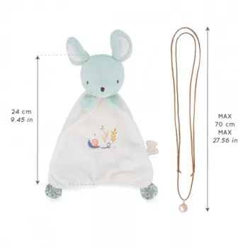 Kaloo Set de regalo 2 en 1 (trapito de apego + collar bola de embarazo) ratón Petites Chansons
