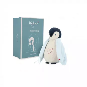 Kaloo Complices Pingüino Peluche luz nocturna con LED de 7 colores y canciones de cuna