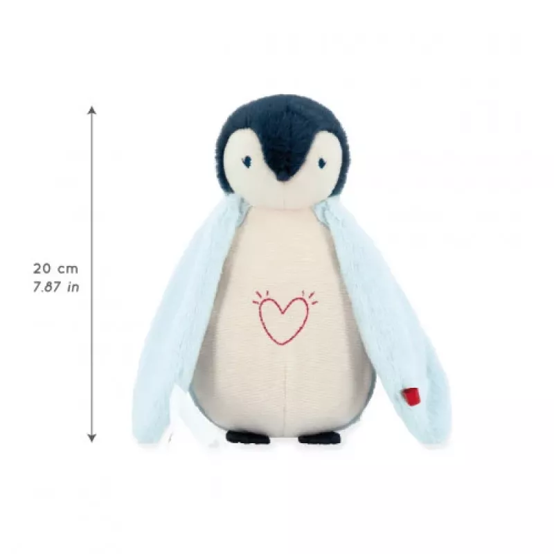 Kaloo Complices Pingüino Peluche luz nocturna con LED de 7 colores y canciones de cuna