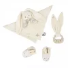 Kaloo Set de Regalo 3 en 1 Conejo (Trapo de Peluche + Mordedor + Botines) Crema Colección Lapinoo