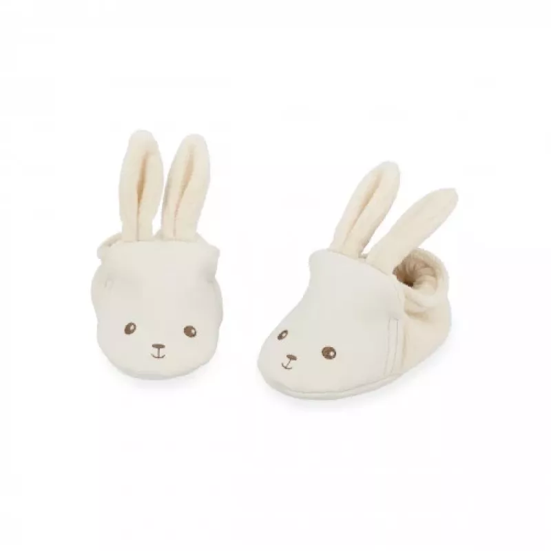 Kaloo Set de Regalo 3 en 1 Conejo (Trapo de Peluche + Mordedor + Botines) Crema Colección Lapinoo