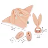 Kaloo Set de Regalo 3 en 1 Bebé Conejo (Trapo de Peluche + Mordedor + Botines) Melocotón Lapinoo