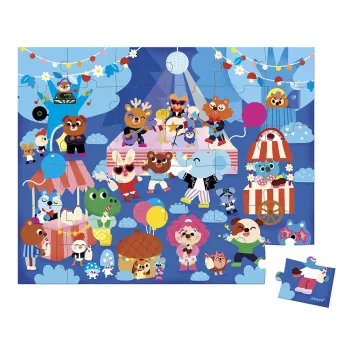 Puzle en maleta Party Janod 36 piezas 4+ fabricado en Francia