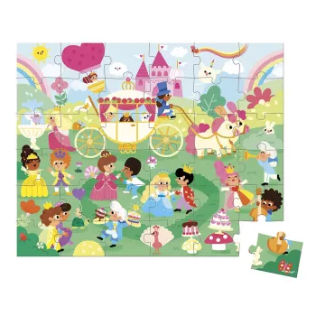 Janod Puzzle en maletín Princesas 36 piezas 4+ Fabricado en Francia