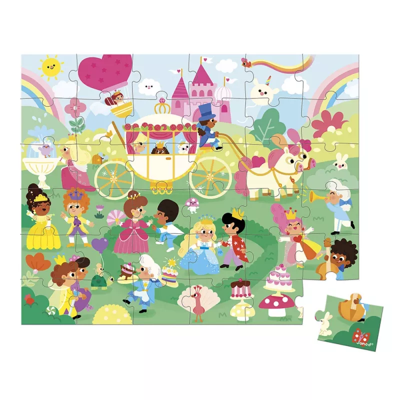 Janod Puzzle en maletín Princesas 36 piezas 4+ Fabricado en Francia