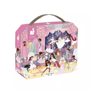 Janod Puzzle en maletín Bailarinas 100 piezas 6+ Fabricado en Francia