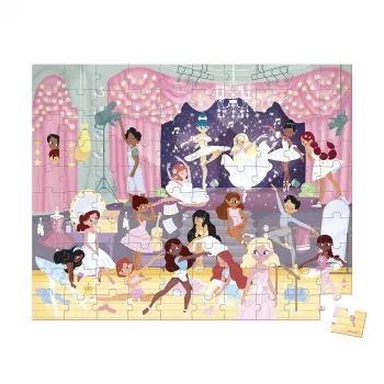 Janod Puzzle en maletín Bailarinas 100 piezas 6+ Fabricado en Francia
