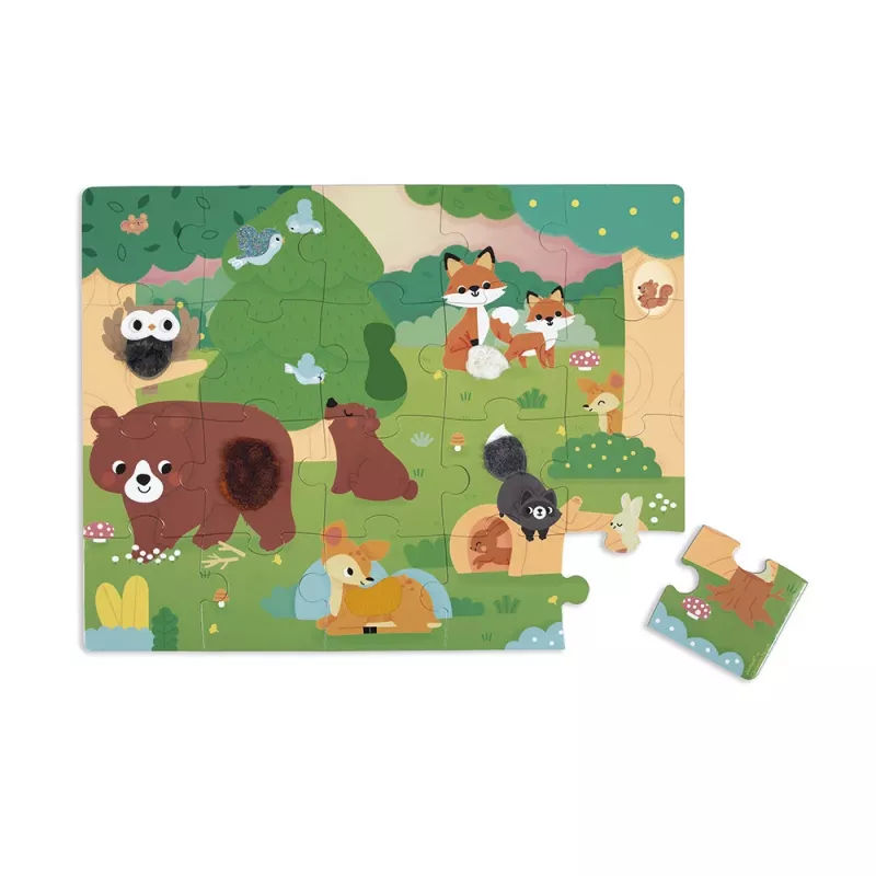 Janod Puzzle sensorial táctil Bosque 20 piezas 2+