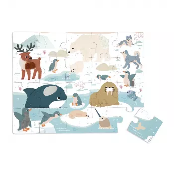 Janod Puzzle sensorial táctil Tierra polar 20 piezas a partir de 2 años