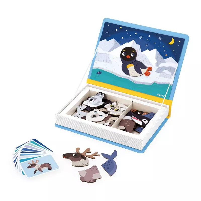 Janod Magnetibook Polar Animals juguete magnético educativo