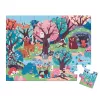 Janod Puzzle luminiscente Forest con lámpara UV 24 piezas
