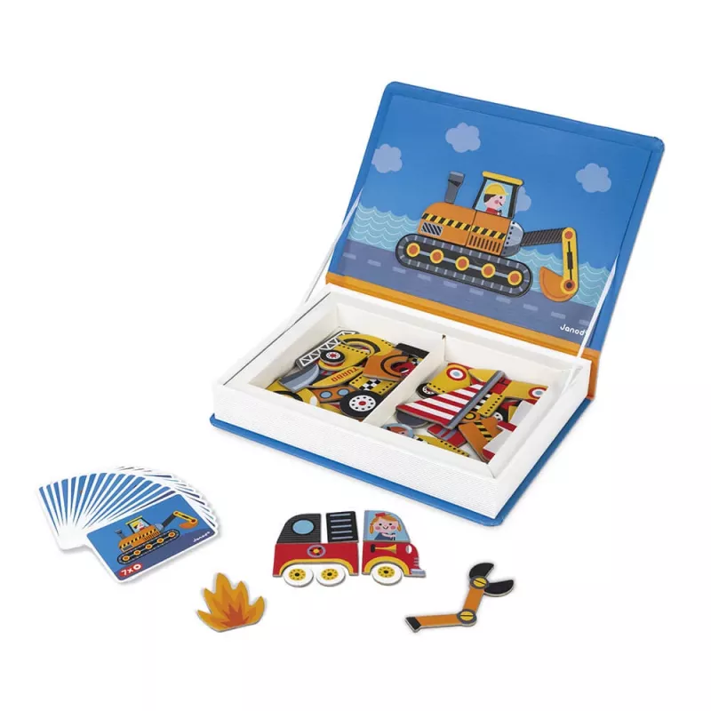 Janod Magnetibook Vehicles libro de actividades magnético