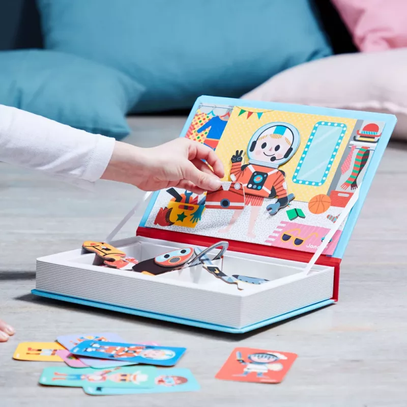 Janod Magnetibook Disfraces de niño juguete magnético educativo - 36 piezas