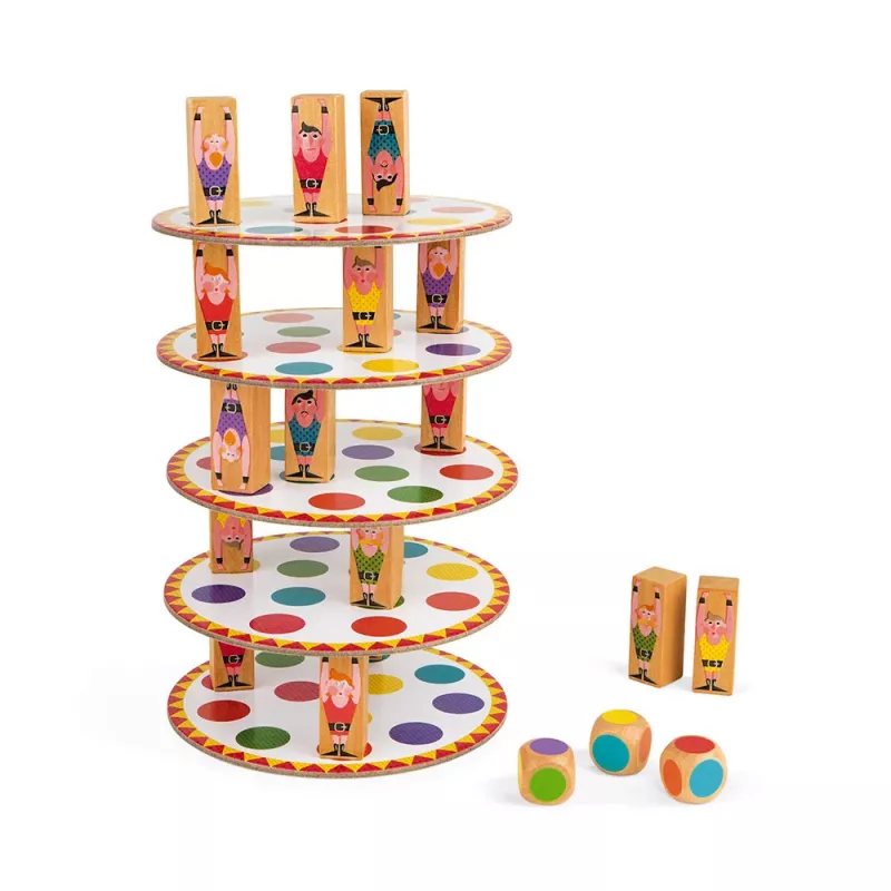 Janod Acróbatas J02757 juego de apilar de madera