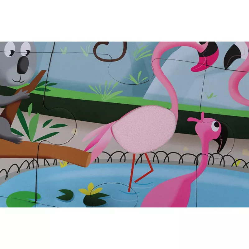 Janod Tren del zoo set de juego de madera 20 piezas