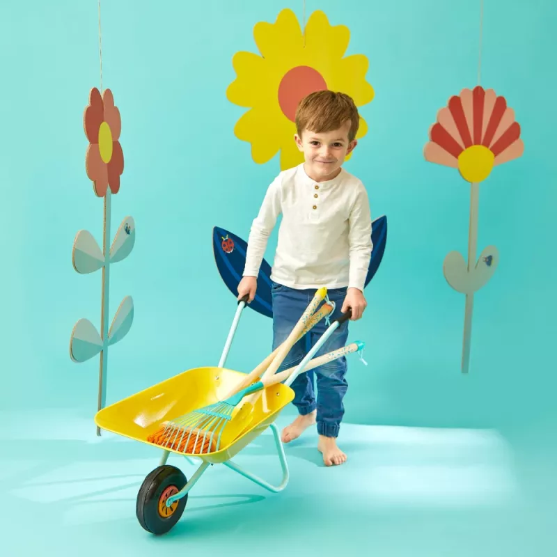 Janod Little Gardener carretilla de metal para niños 2+