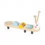 Janod Sweet Cocoon Mesa de actividades musical - Diseño gusano, 5 instrumentos, madera FSC, a partir de 12 meses