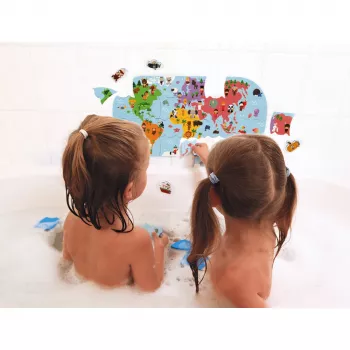 Janod Mapa del mundo puzzle magnético de 28 piezas