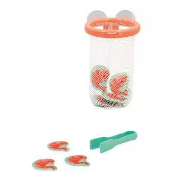 Janod Sacadera para camarones red de mano - Mango de madera, red azul - Juguete de exploración de la naturaleza al aire libre para niños a partir de 3 años
