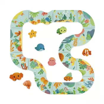 Janod Puzzle de baño Animal Track 28 piezas 18m+