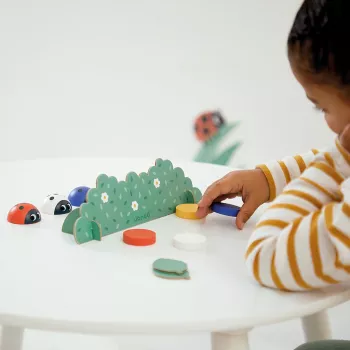 Janod Biedronki Memory - Juego de memoria mariquitas, 20 piezas, madera FSC, edad 2-5