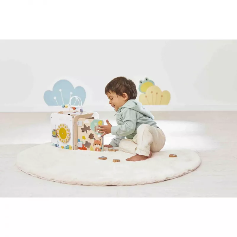 Janod Pure Gran cubo de actividades con laberinto de cuentas - 20 actividades - J05142