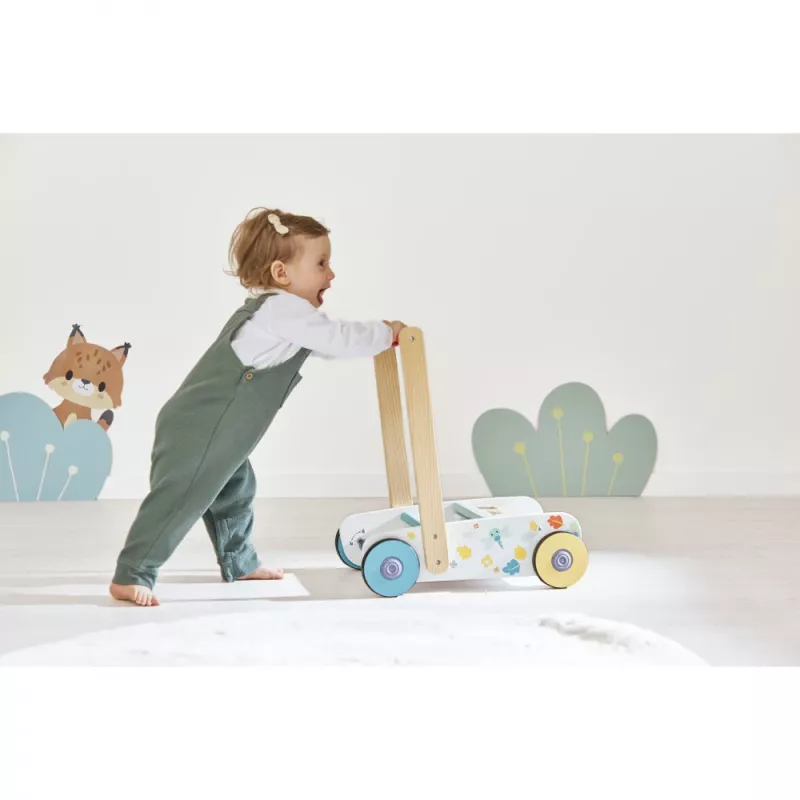 Janod Pure Andador con bloques y encajable de formas, 12m+