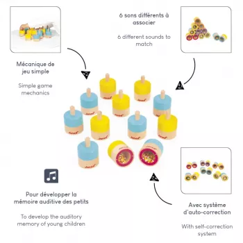 Janod Memory Juego sensorial de sonidos