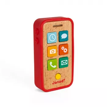 Janod Teléfono de juguete de madera con sonidos J05334