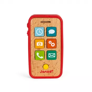 Janod Teléfono de juguete de madera con sonidos J05334