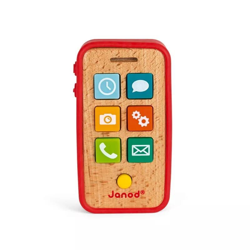 Janod Teléfono de juguete de madera con sonidos J05334