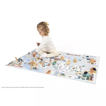 Janod Alfombrilla de juego Cross Roads Mountains con carretera