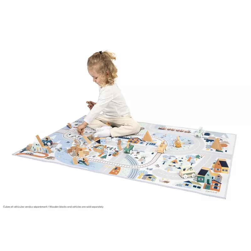 Janod Alfombrilla de juego Cross Roads Mountains con carretera