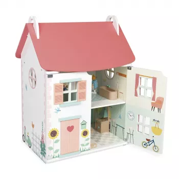 JANOD Lilliputiens Casa de muñecas de madera con 15 accesorios J06467