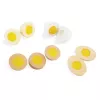 Janod Huevera de cartón prensado con 4 huevos de madera - Set de alimentos para juego simbólico
