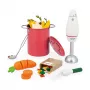 Janod Set de cocina de sopa de madera con batidora y accesorios 3+