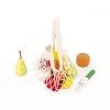 Janod Shiny Grandma Set de alimentos de juguete de madera en bolsa de malla, 12 piezas