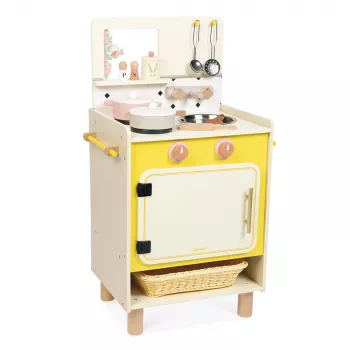 Janod Cocina de juguete de madera con 10 accesorios Shiny Grandma 3+