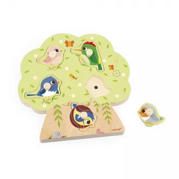 Janod Puzzle musical sonidos de pájaros 18m+